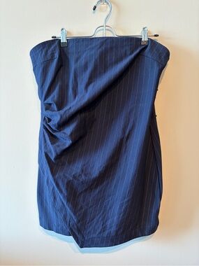 wild fable Navy Pinstripe Strapless Sheath Dress